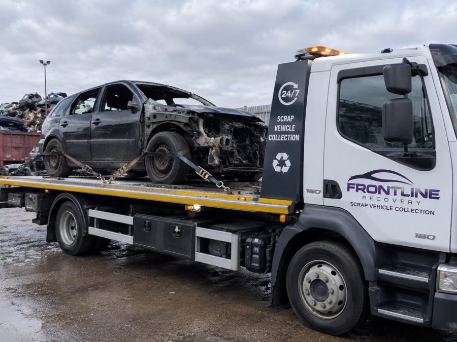 Frontline Recovery scrap vehicle collection truck